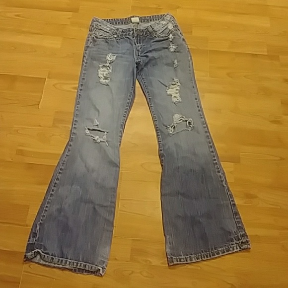 DECREE  jeans Bootcut destroyed Pants B25 - Picture 4 of 12